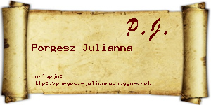 Porgesz Julianna névjegykártya